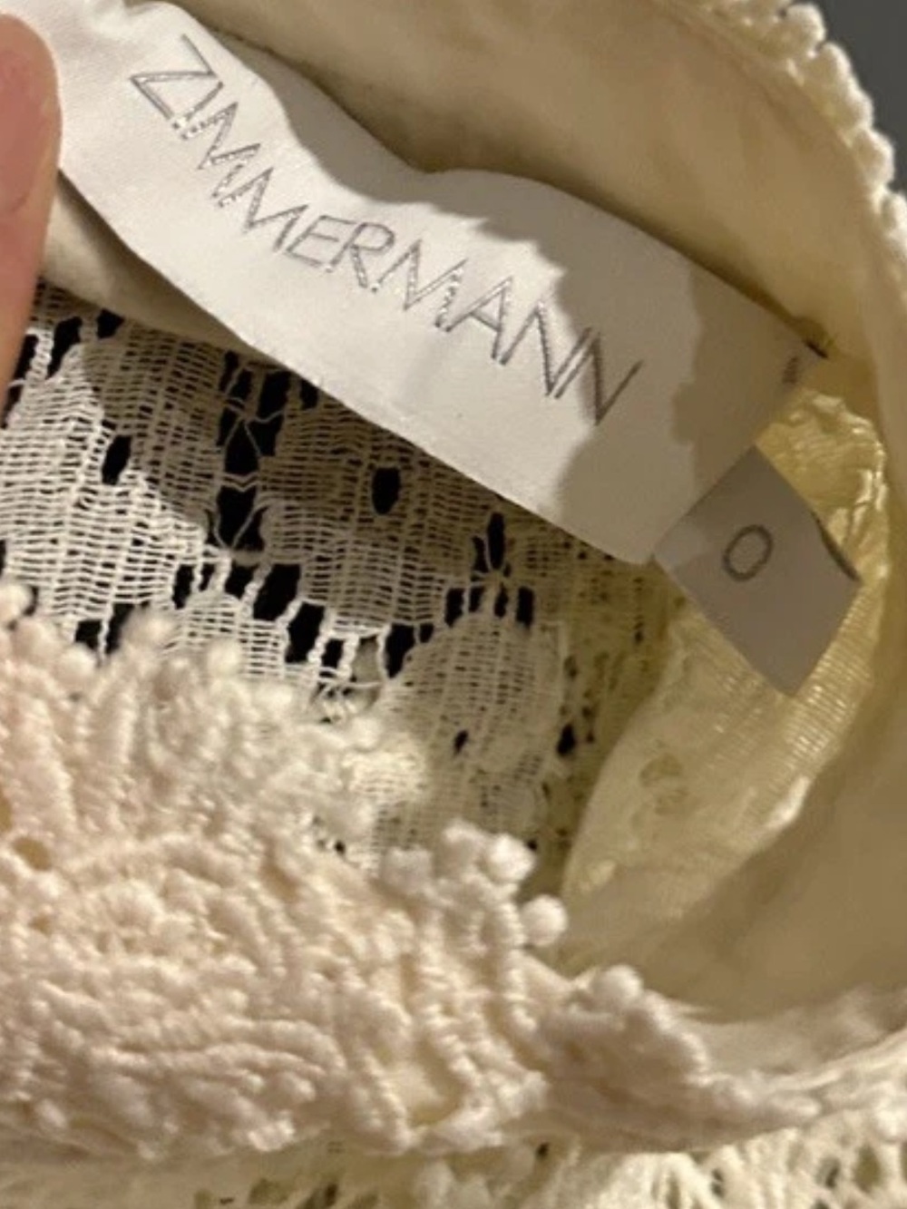 Zimmermann Ivory Lace Long-Sleeve Mini Dress size 0 - Picture 11 of 12